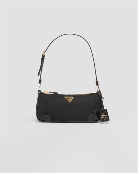 prada re-edition 2002 re-nylon and brushed leather shoulder bag|prada nylon re edition.